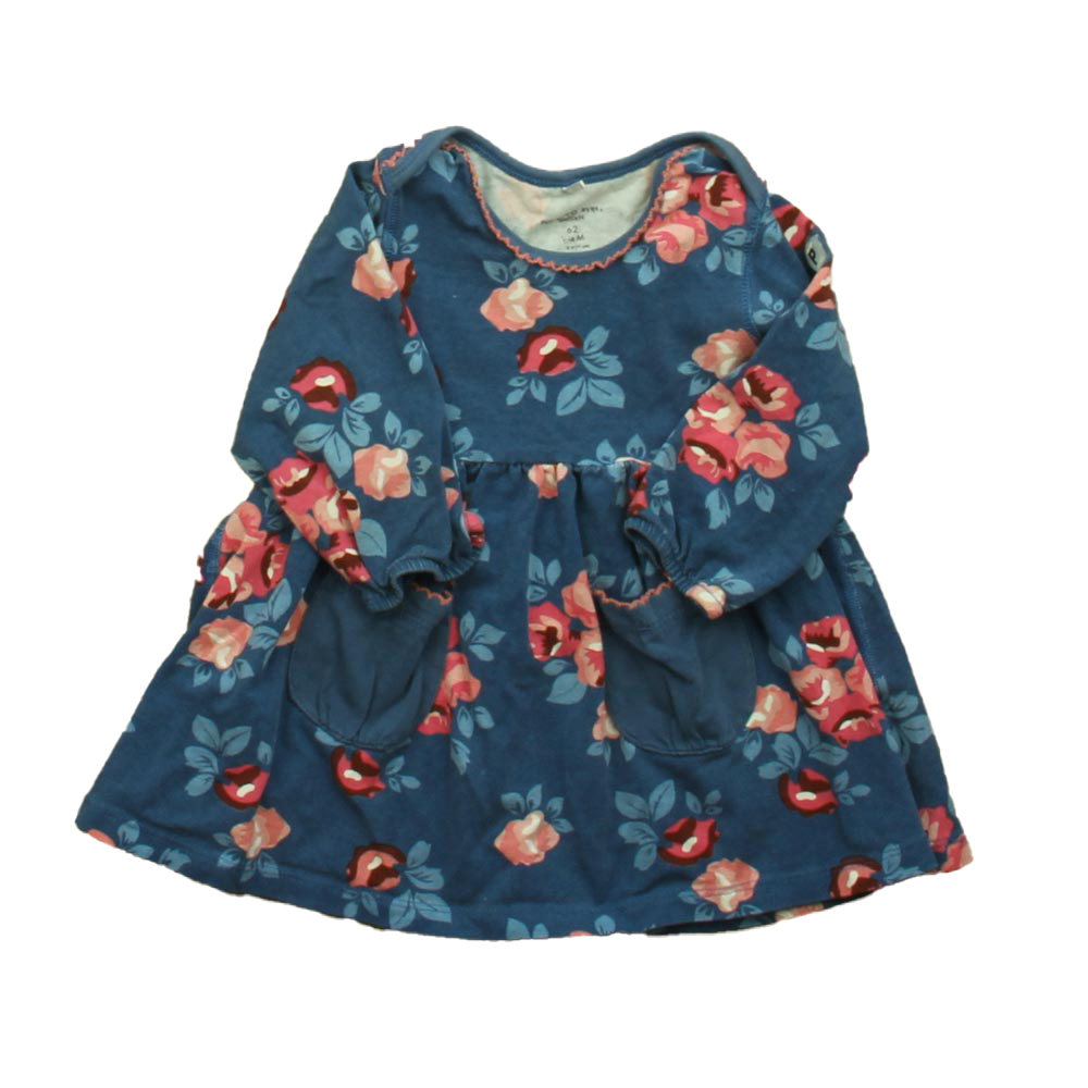 Polarn O Pyret Girls Blue Floral Dress size: 2-4 Months